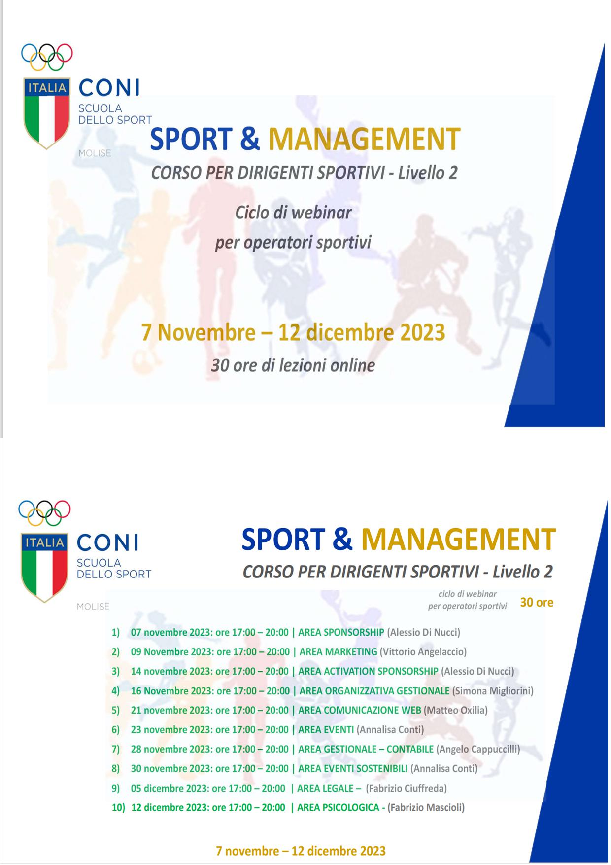 SPORT & MANAGEMENT - Corso per Dirigenti sportivi - Livello 2